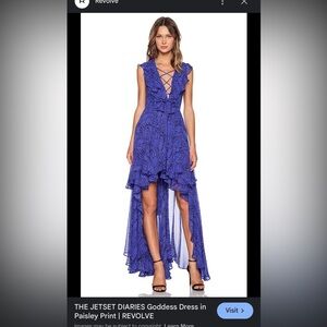 The Jetset Diaries High Low Dress in Blue Paisley